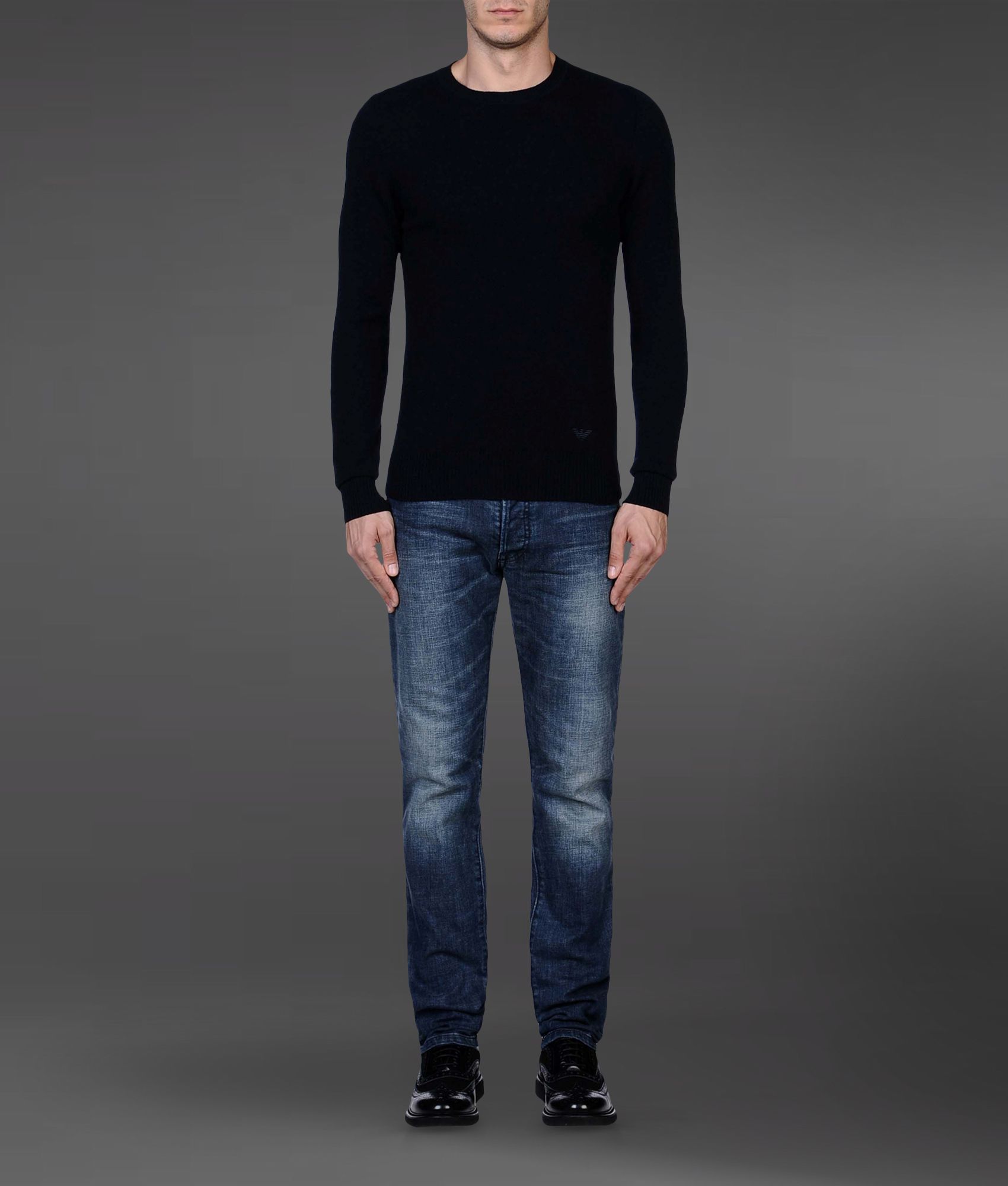 Lyst - Emporio Armani Sweater In Cashmere in Blue for Men