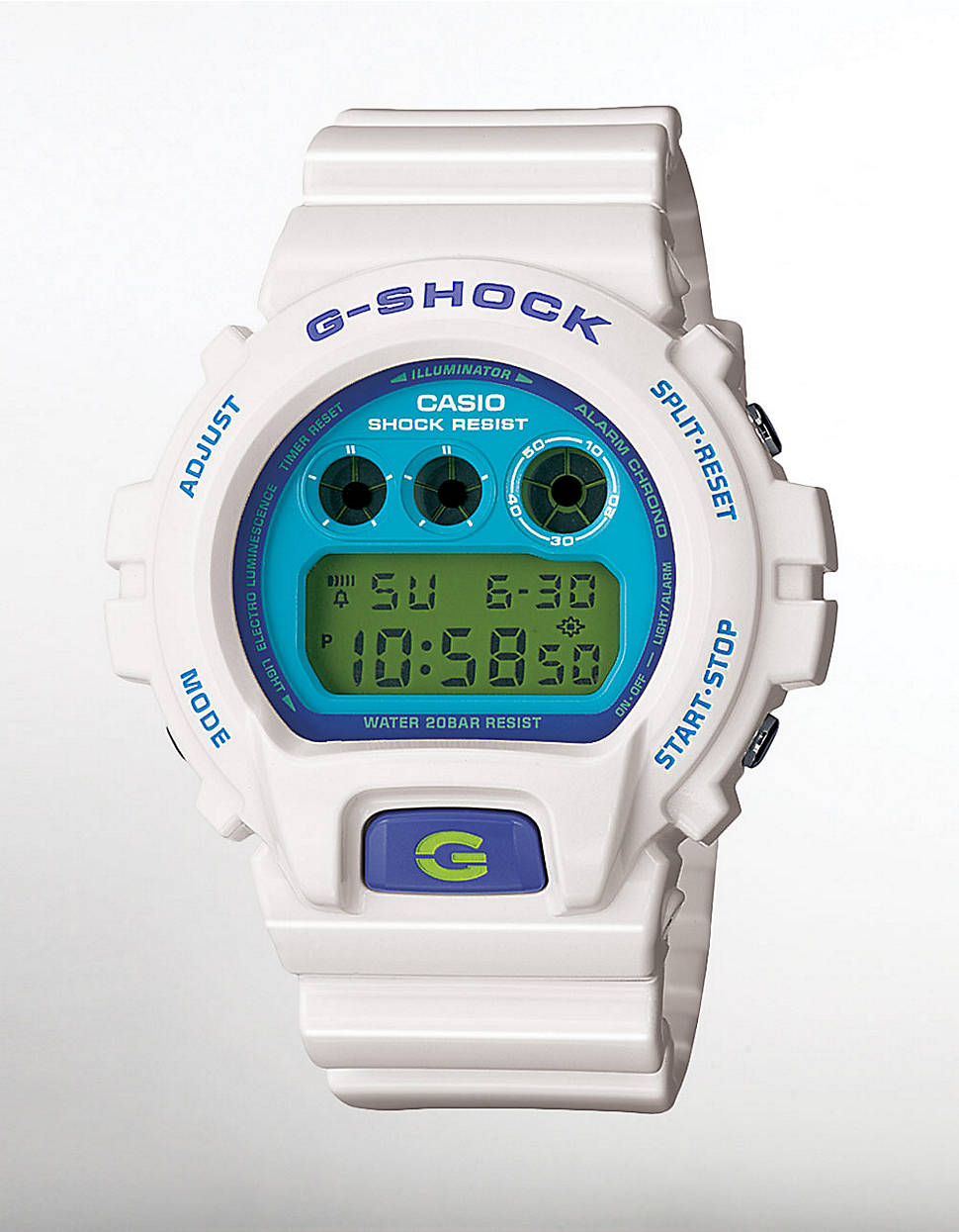 G-shock Mens Blue White Digital Watch in White for Men | Lyst