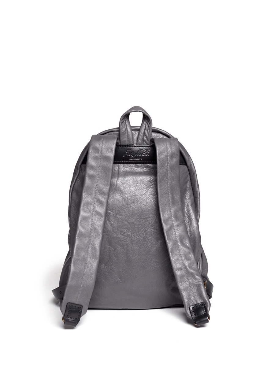 Lyst Jas Mb Grey Leather Backpack in Gray for Men