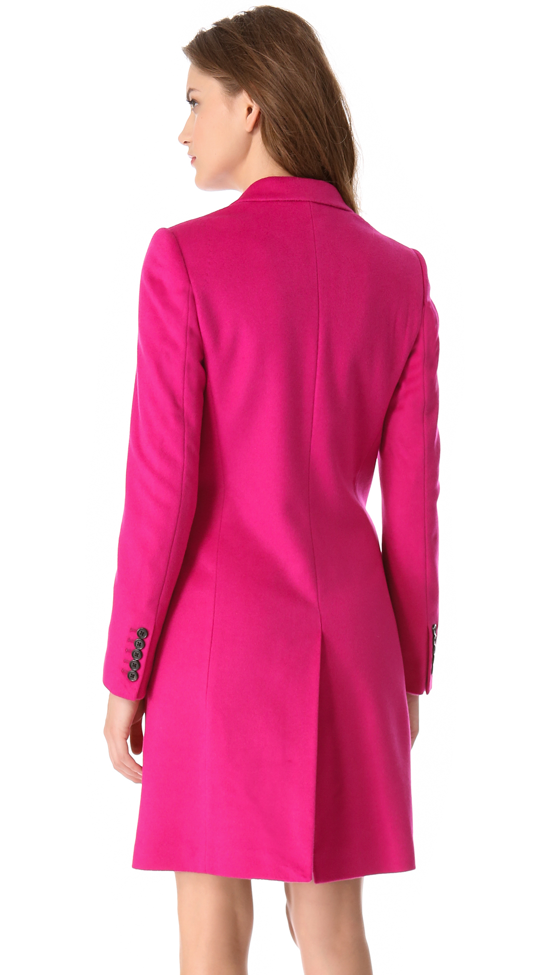 Joseph Man Long Wool Coat in Pink | Lyst