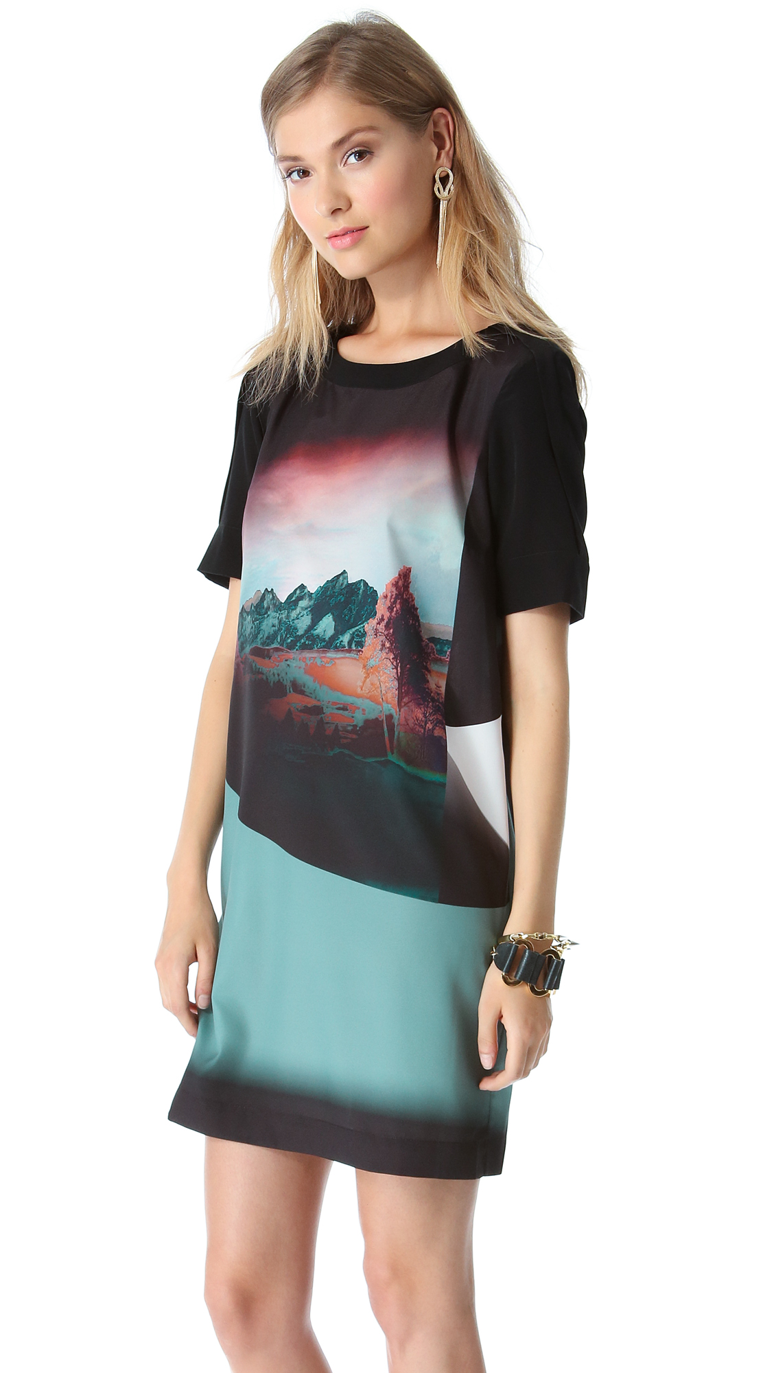 Lyst - Twelfth Street Cynthia Vincent Button Back Shift Dress in Blue