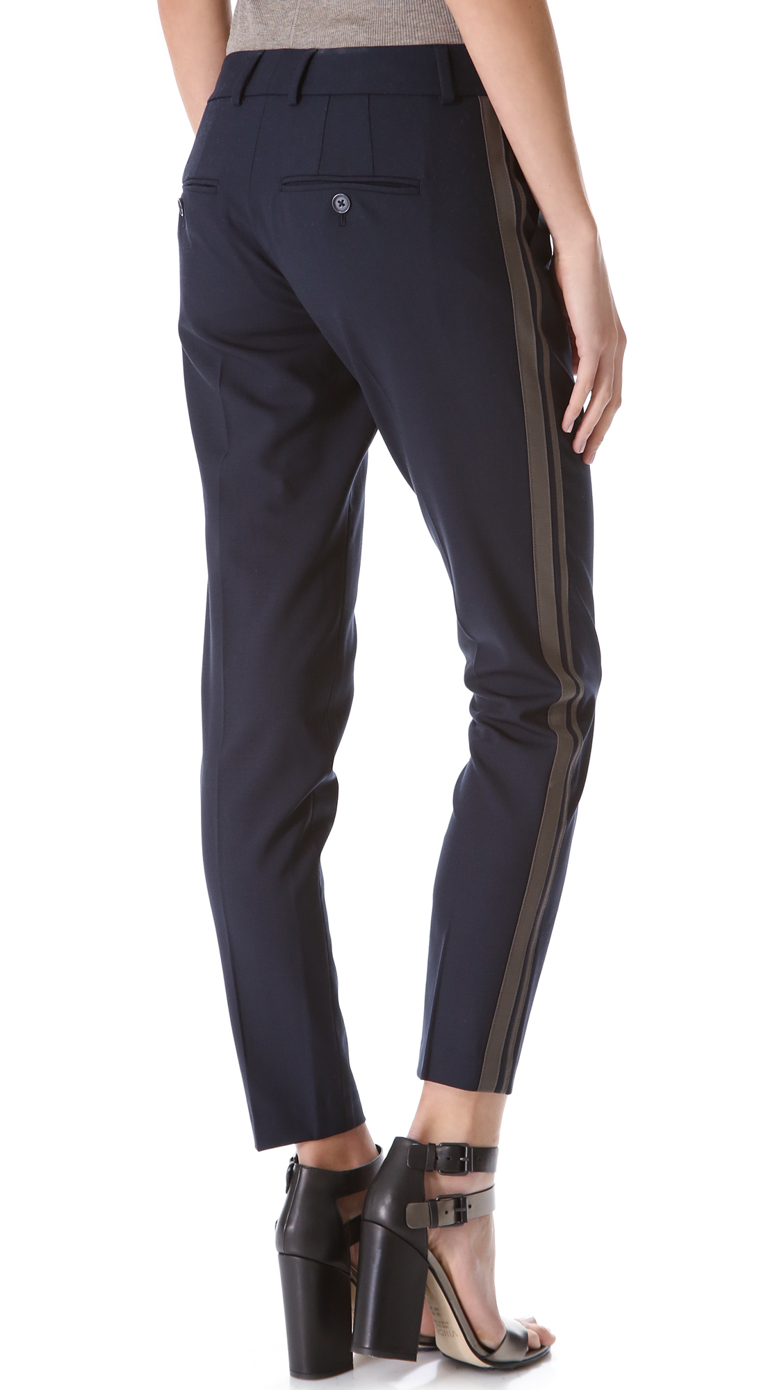 Lyst Vince Colorblock Side Strap Trousers in Blue