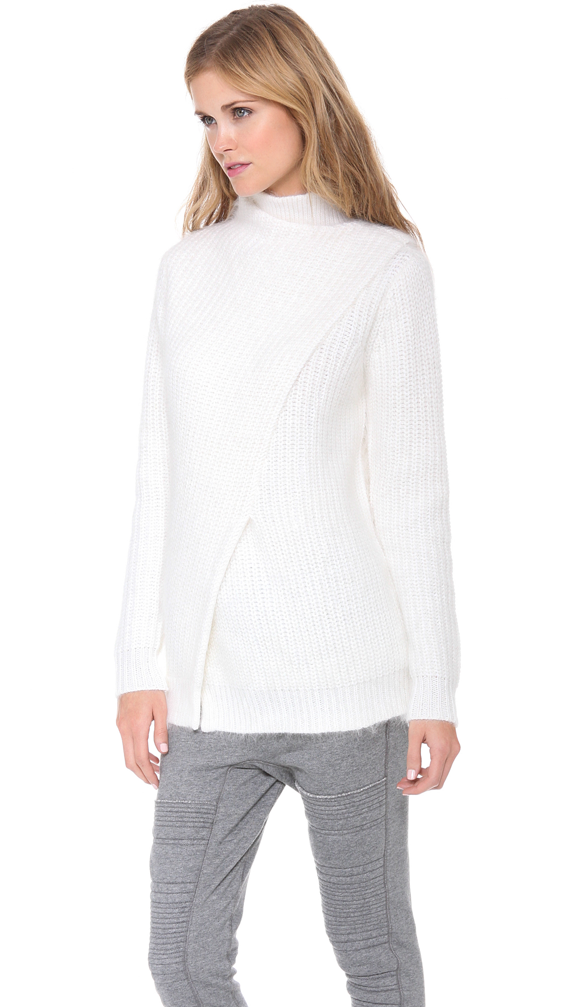 Lyst - 3.1 Phillip Lim Wrap Sweater with Open Back in White