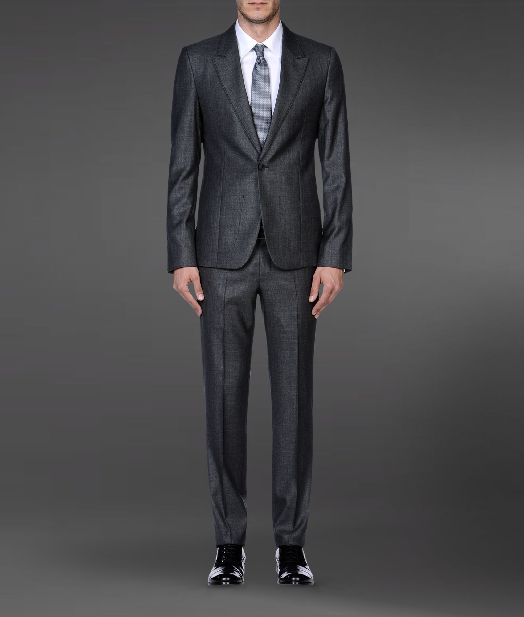 Lyst - Emporio armani Supreme Suit in Stretch Wool and Silk in Gray for Men