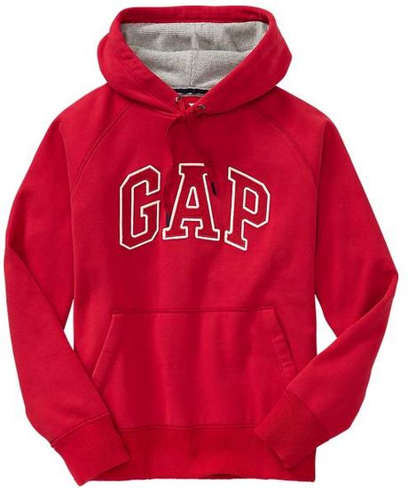 Gap Arch Logo Hoodie in Red for Men | Lyst