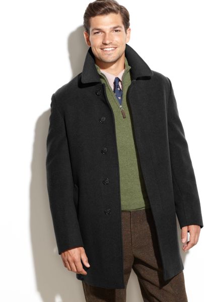 Lauren By Ralph Lauren Jake Solid Wool-Blend Overcoat in Black for Men ...