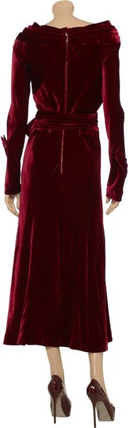 L'wren Scott Velvet Maxi Dress in Red (Burgundy) | Lyst