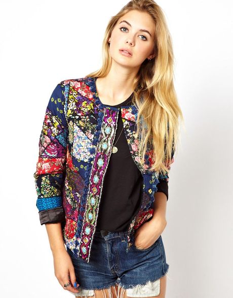 Manoush Statement Jacket in Patchwork in Multicolor (Multi) | Lyst