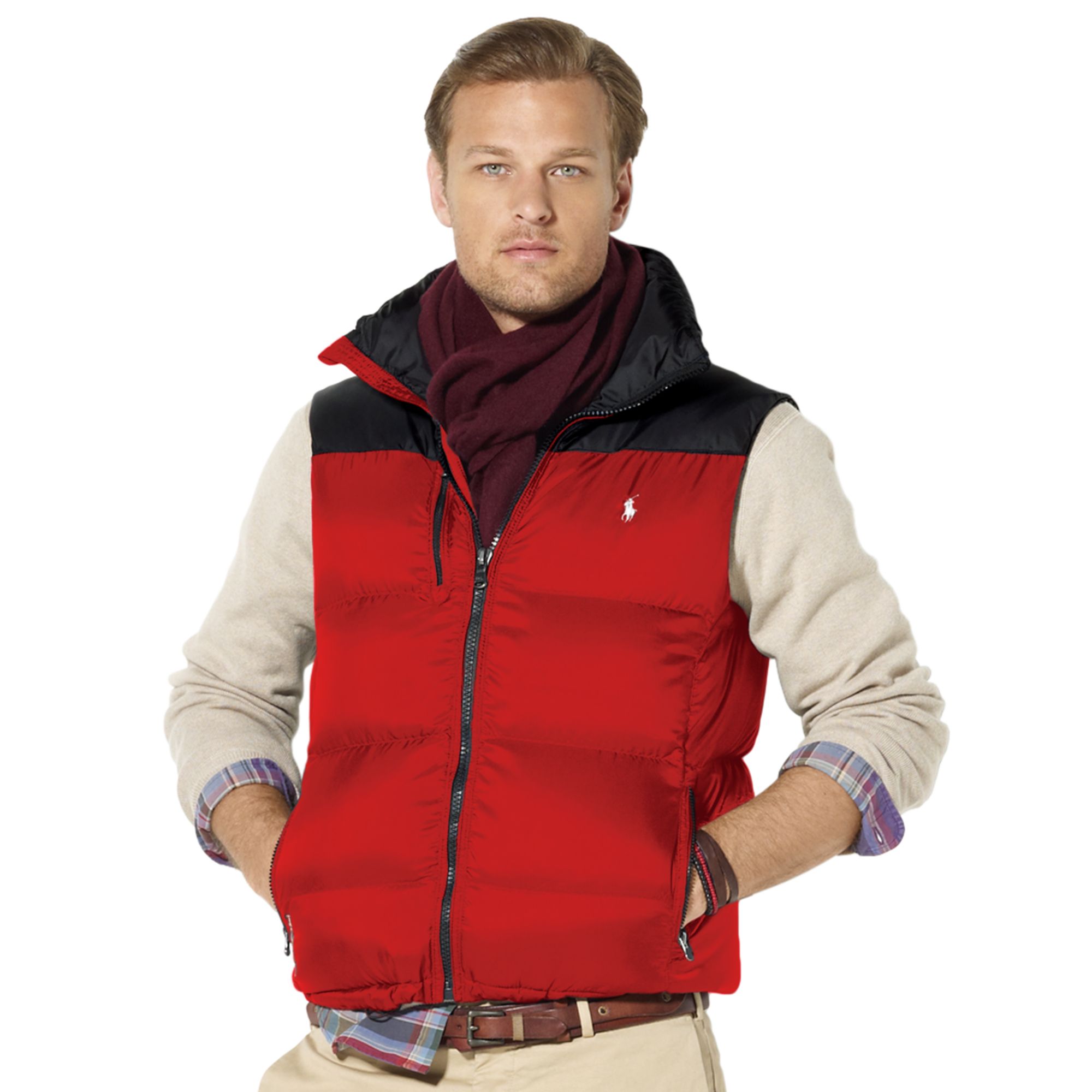 Ralph Lauren Snow Polo Core Trek Down Vest in Red for Men (RL Red) | Lyst