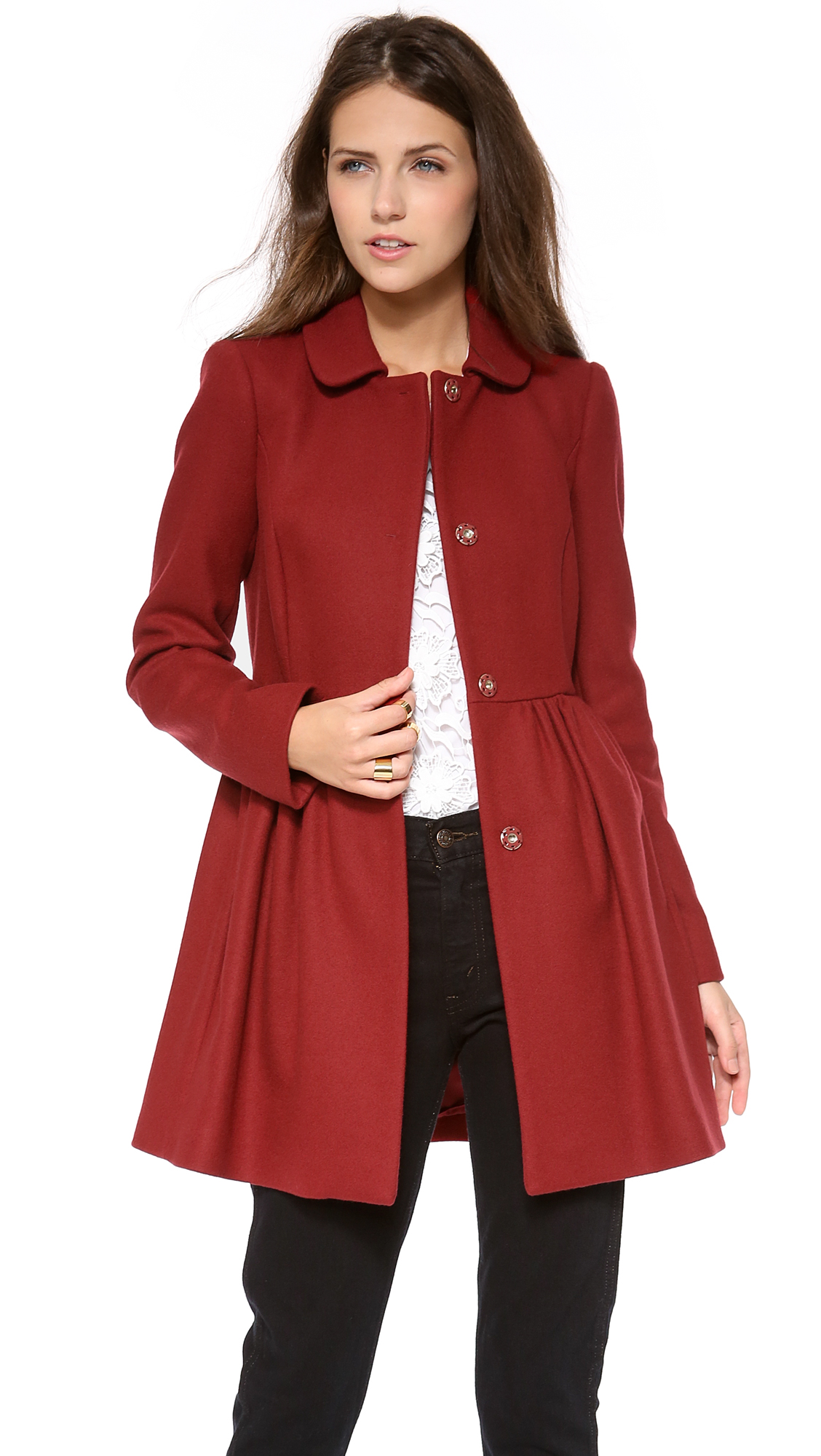 Lyst - Red Valentino Bow Back Coat in Red