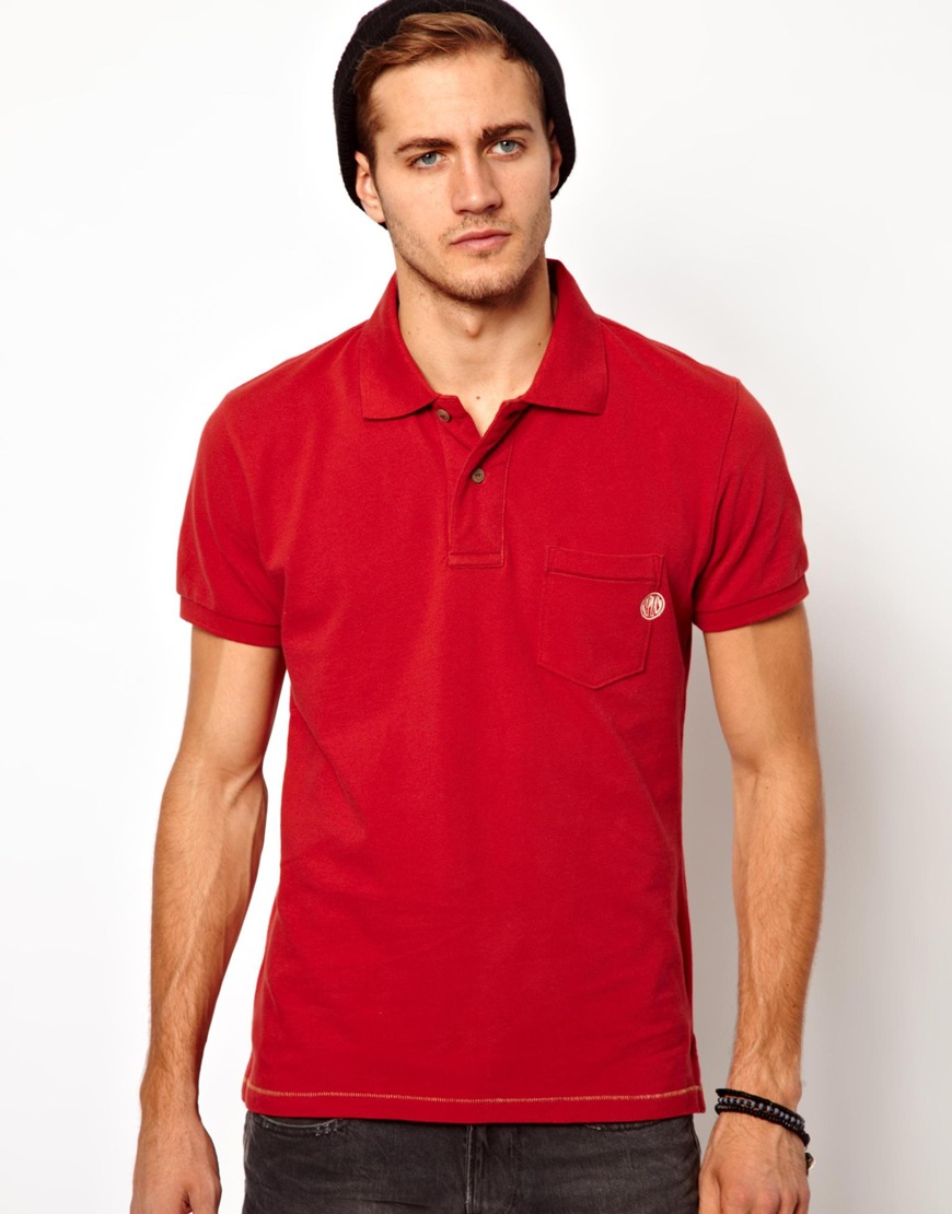 Lyst Asos Replay Polo Shirt Pocket Logo in Red for Men