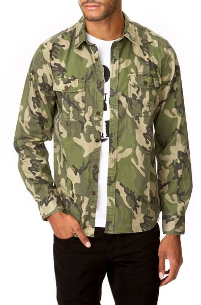 21men Classic Fit Camo Shirt in Green for Men (Olive/green) | Lyst