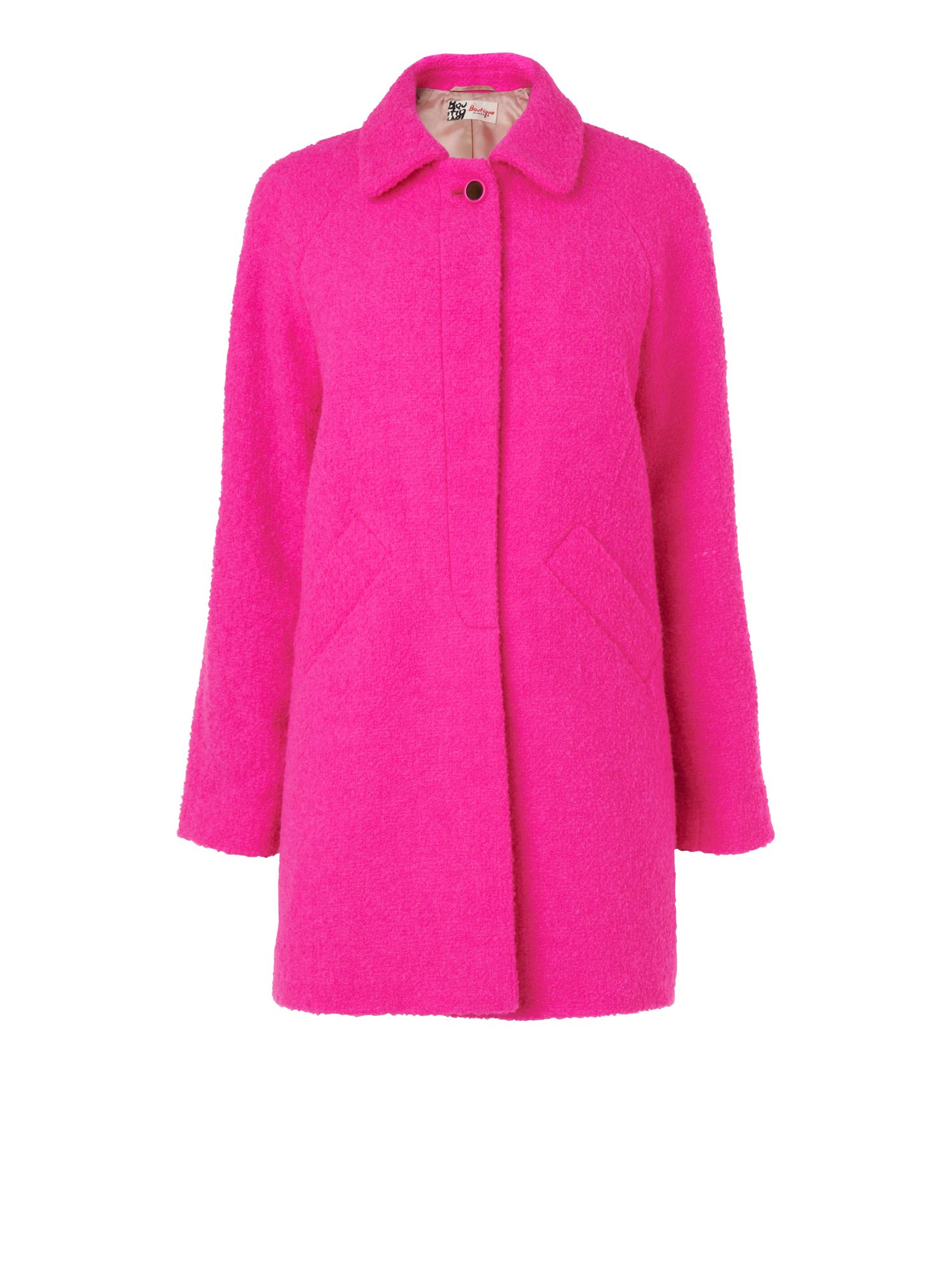 Boutique by jaeger Neon Boucle Coat in Pink Lyst