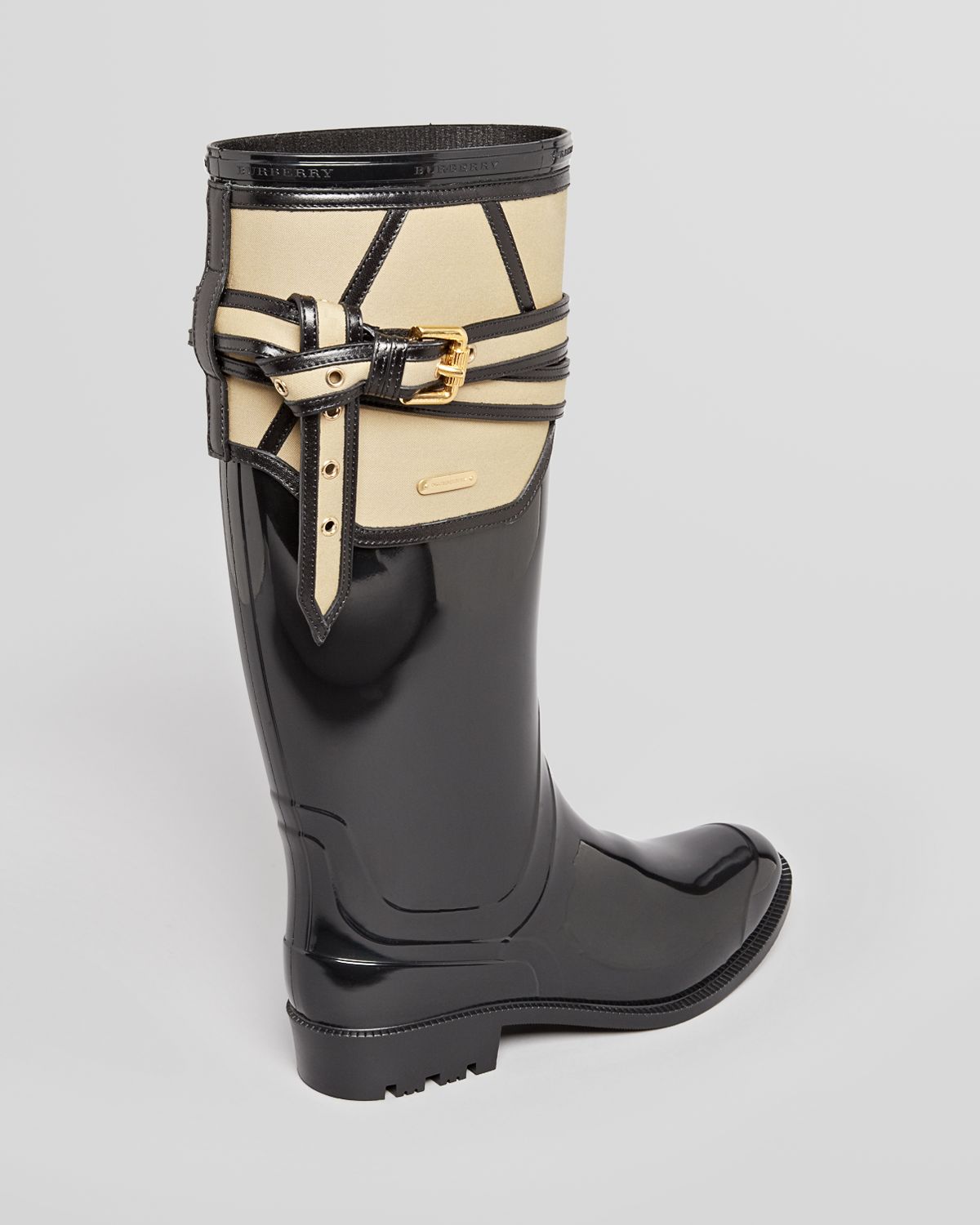 rain boots with leather