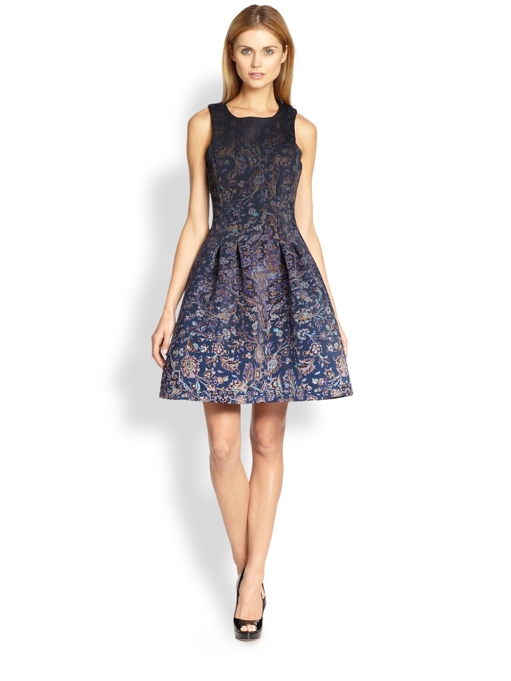 Cynthia rowley Printed Aline Dress in Blue | Lyst