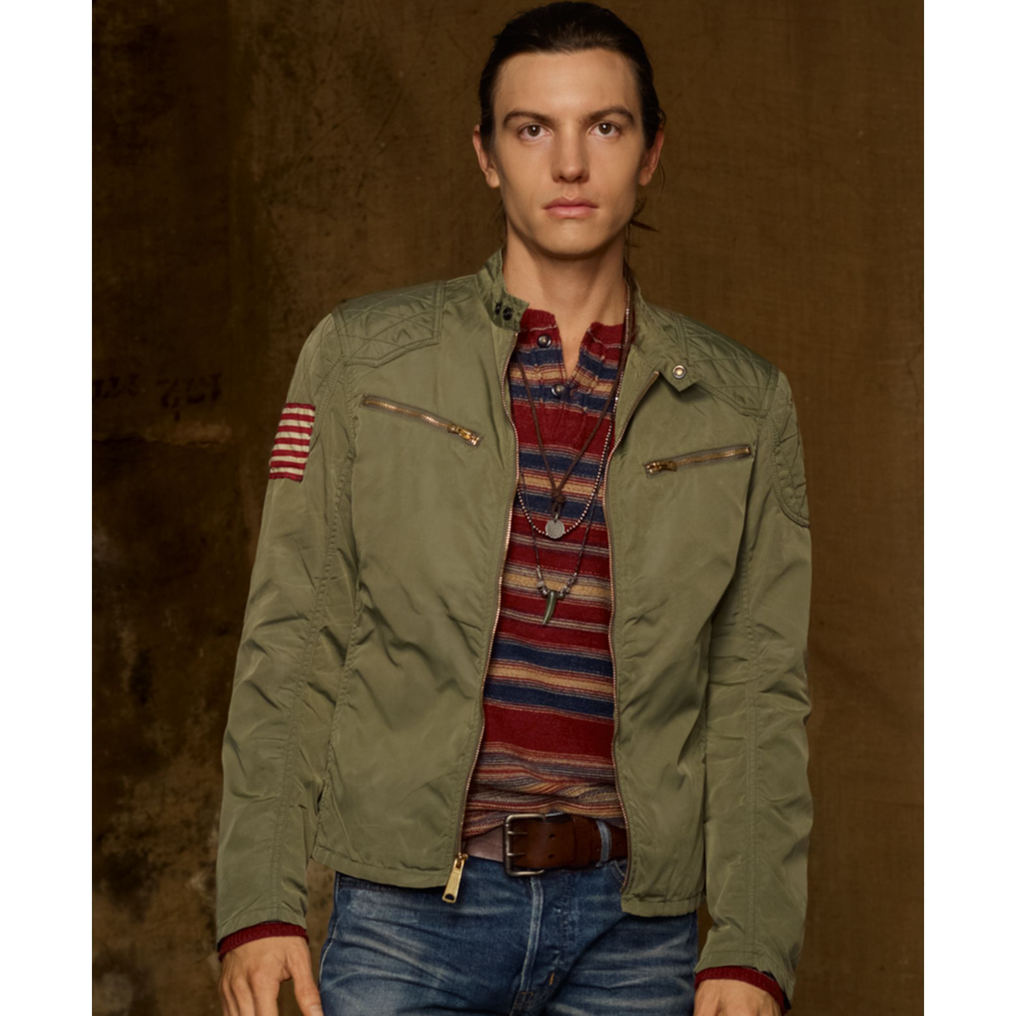 Lyst Denim And Supply Ralph Lauren Motorcycle Jacket In Green For Men 9970