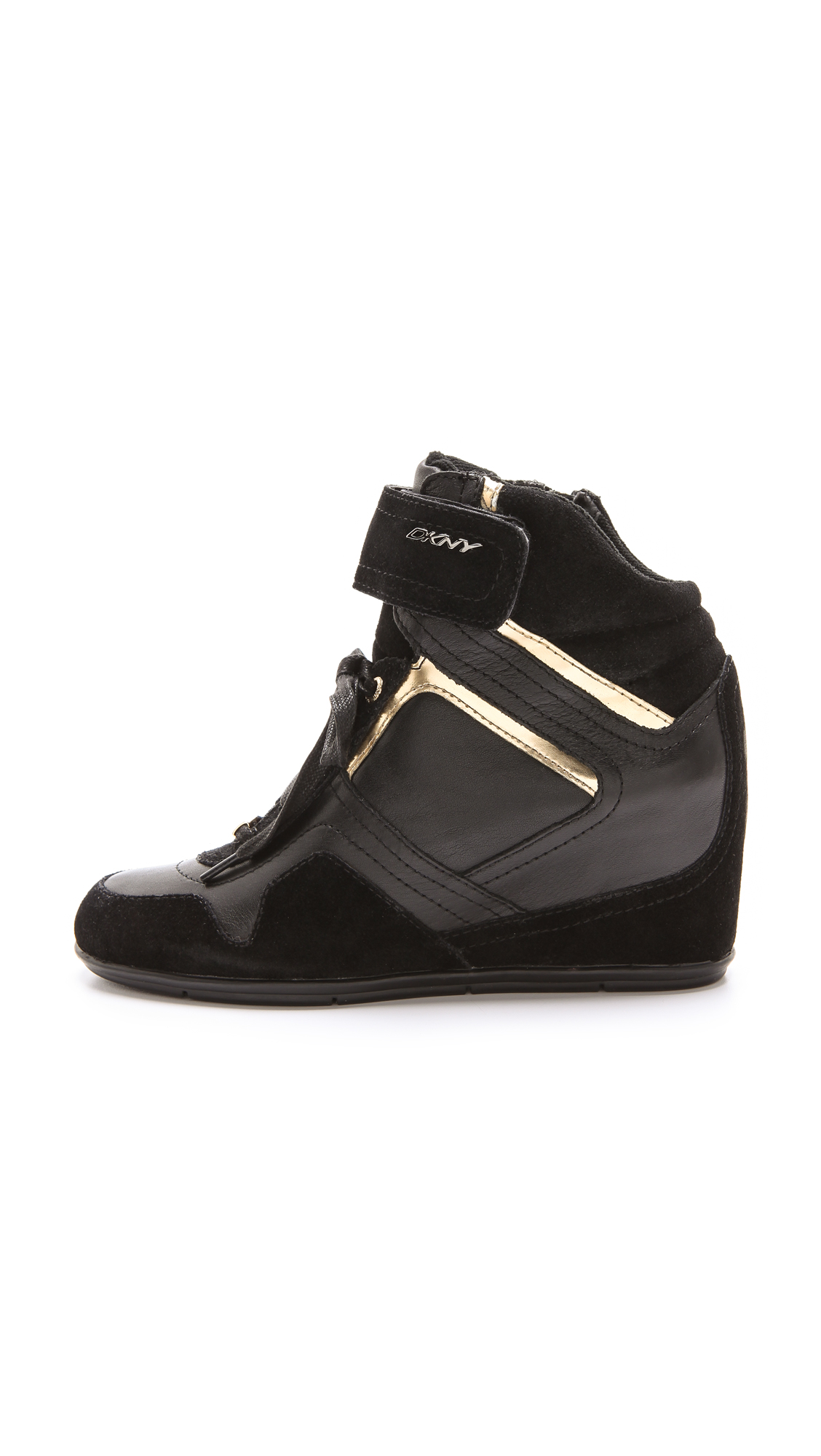 Lyst - Dkny Cornelia Wedge High Top Sneakers in Black