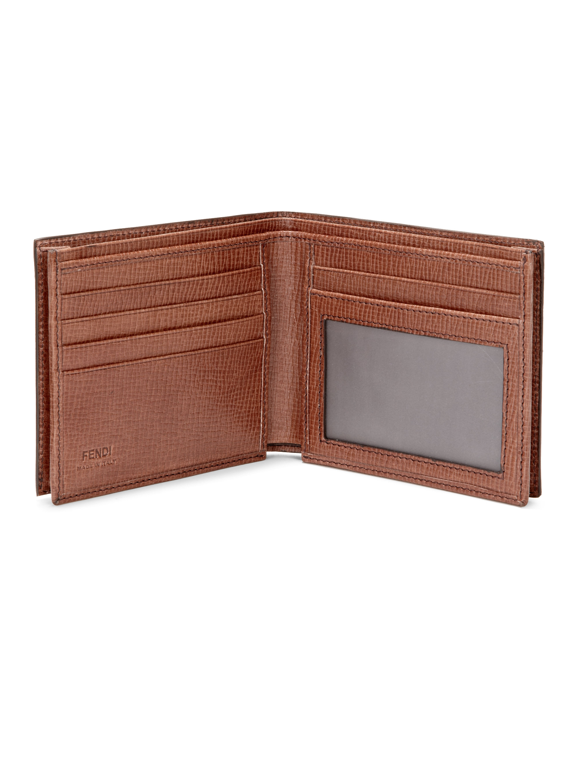 Fendi Logo Id Wallet in Brown for Men (TOBACCO) | Lyst