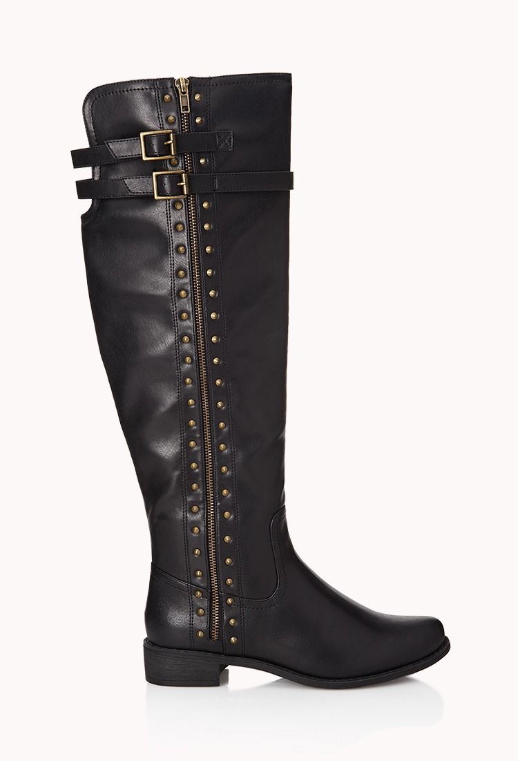 knee high string up boots