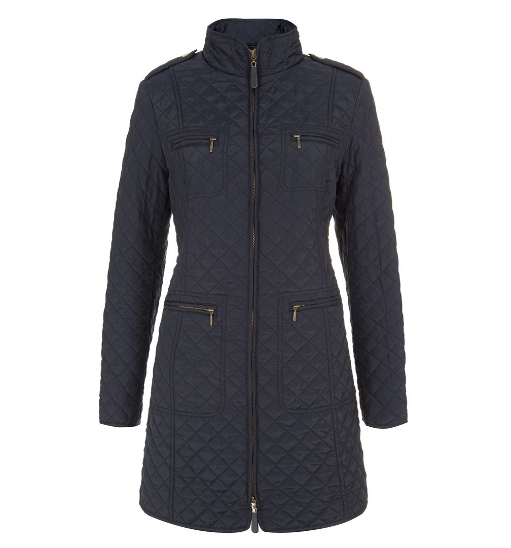 Hobbs Polly Quilted Coat in Blue | Lyst