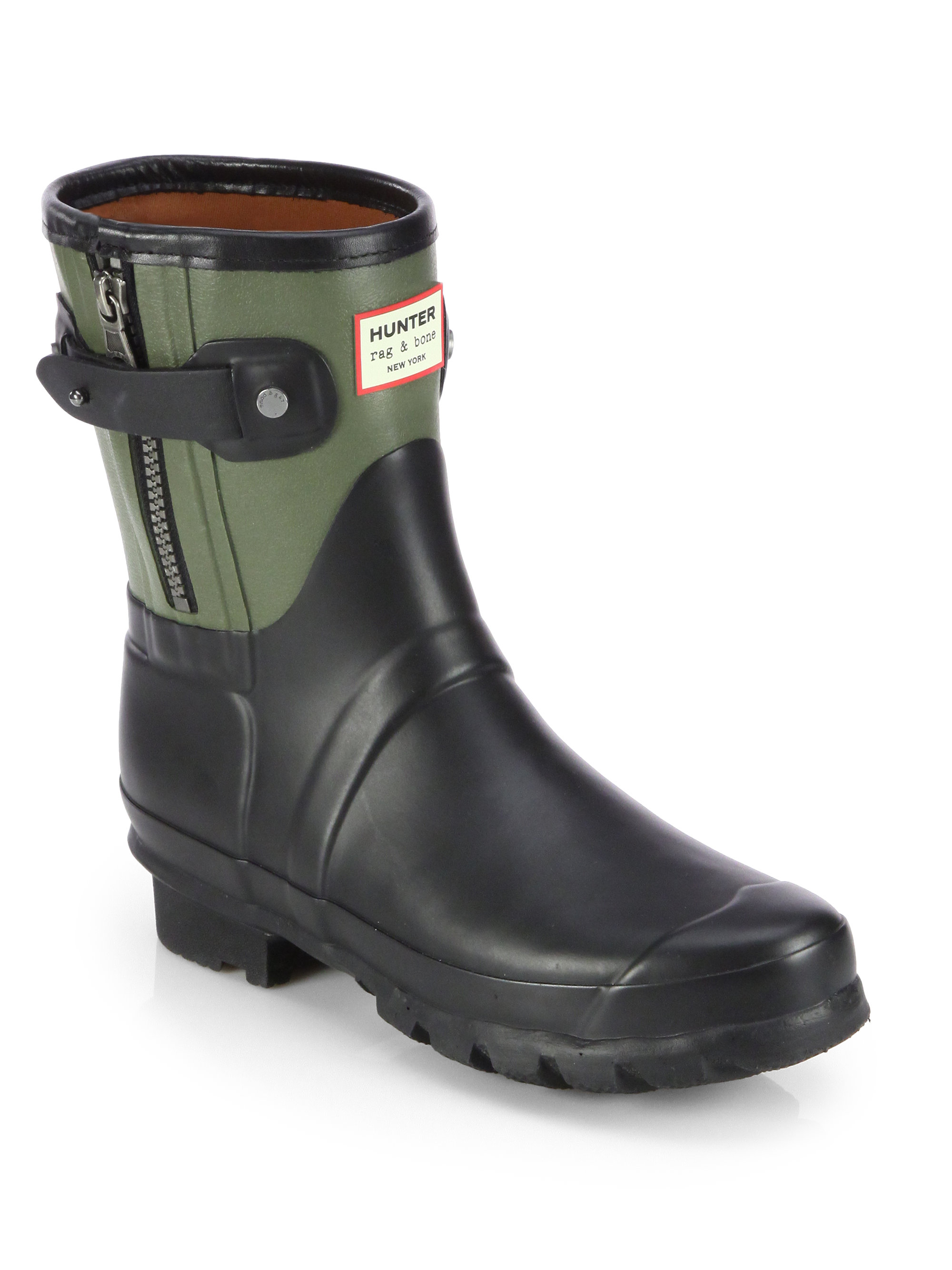 Lyst Hunter Bicolor Rag Bone Short Rain Boots in Black