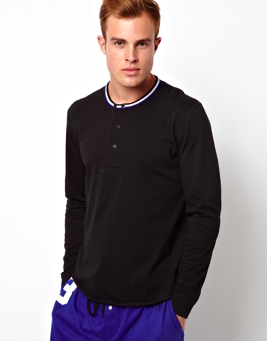 black henley long sleeve