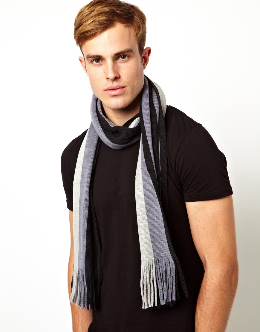 Lyst - French Connection Stripe Scarf in White for Men