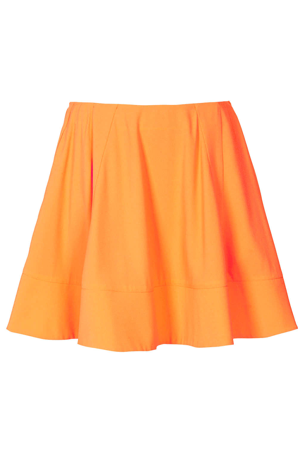 Topshop Bright Orange Crepe Skirt in Orange | Lyst