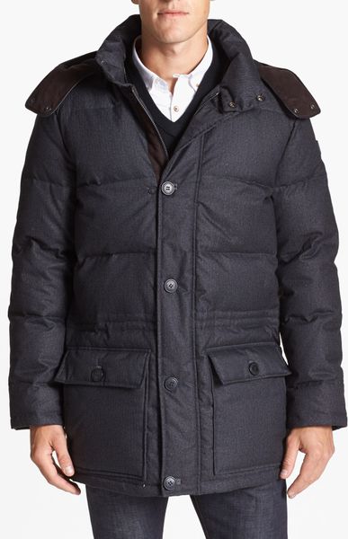 Vince Camuto Quilted Hooded Anorak in Gray for Men (Charcoal) | Lyst