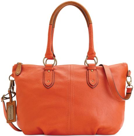 Franco Sarto Christie Top Zip Leather Tote in Orange (Pumpkin Orange ...