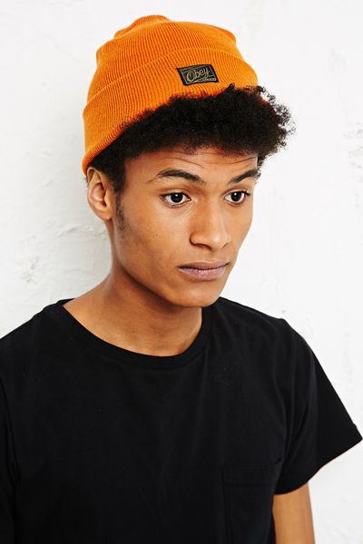 Obey Beanie Hat in Orange for Men | Lyst
