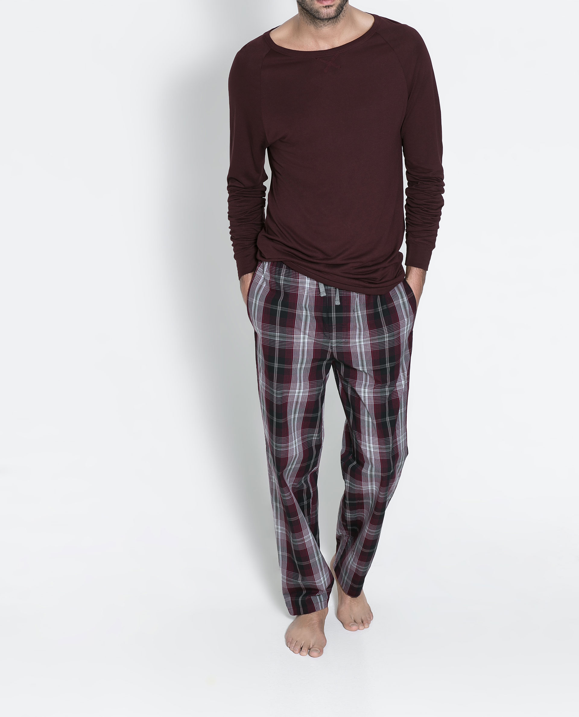 Zara Checked Pyjama Bottoms in Multicolor for Men (Black) | Lyst