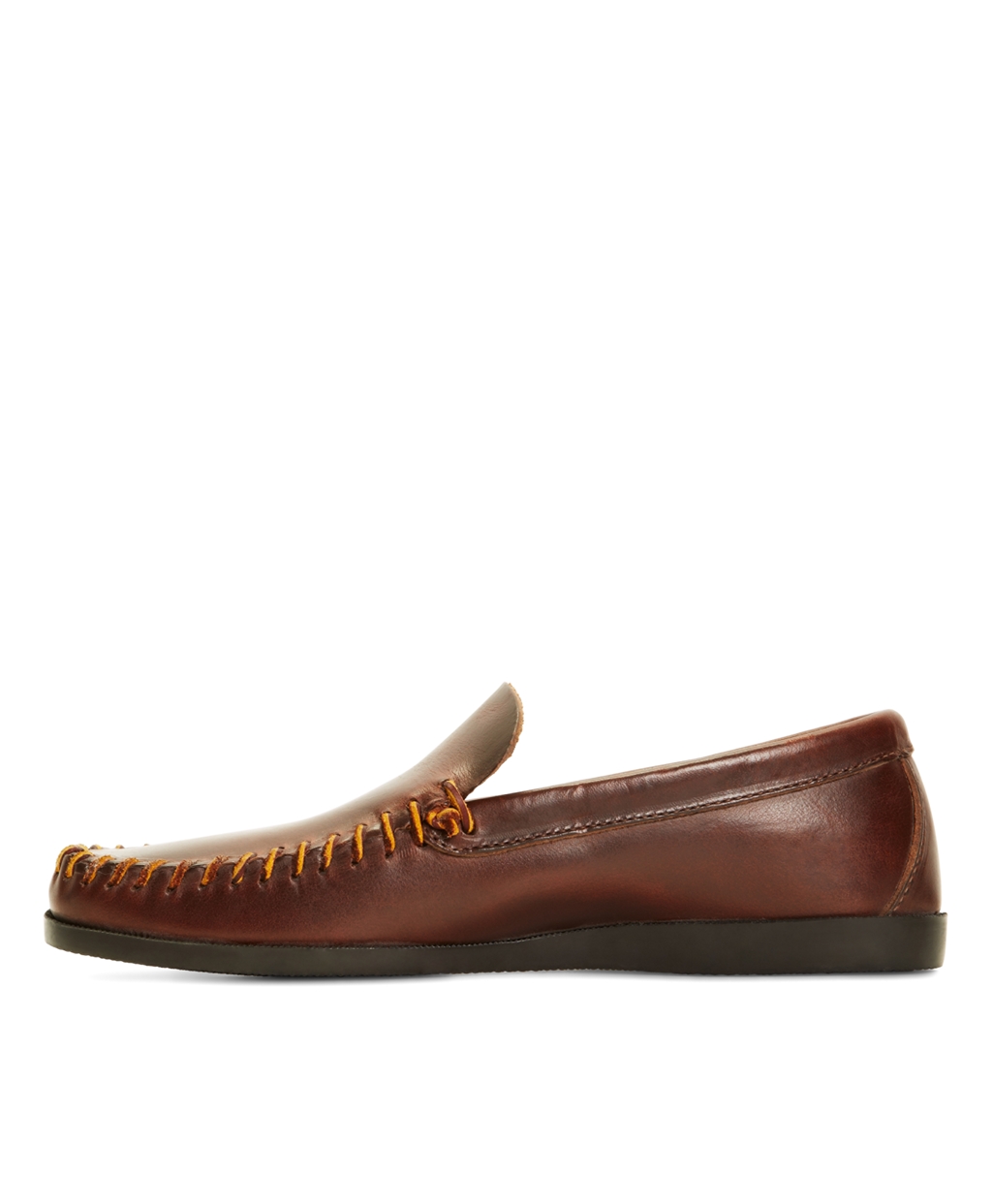 Brooks brothers Rancourt & Co. Leather Whipstitch Vent Loafers in Brown ...