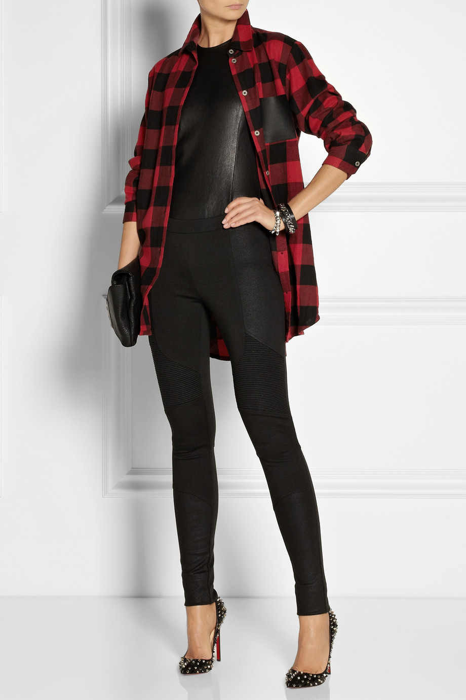 Lyst - Maje Degriffe Oversized Plaid Cotton Shirt in Red