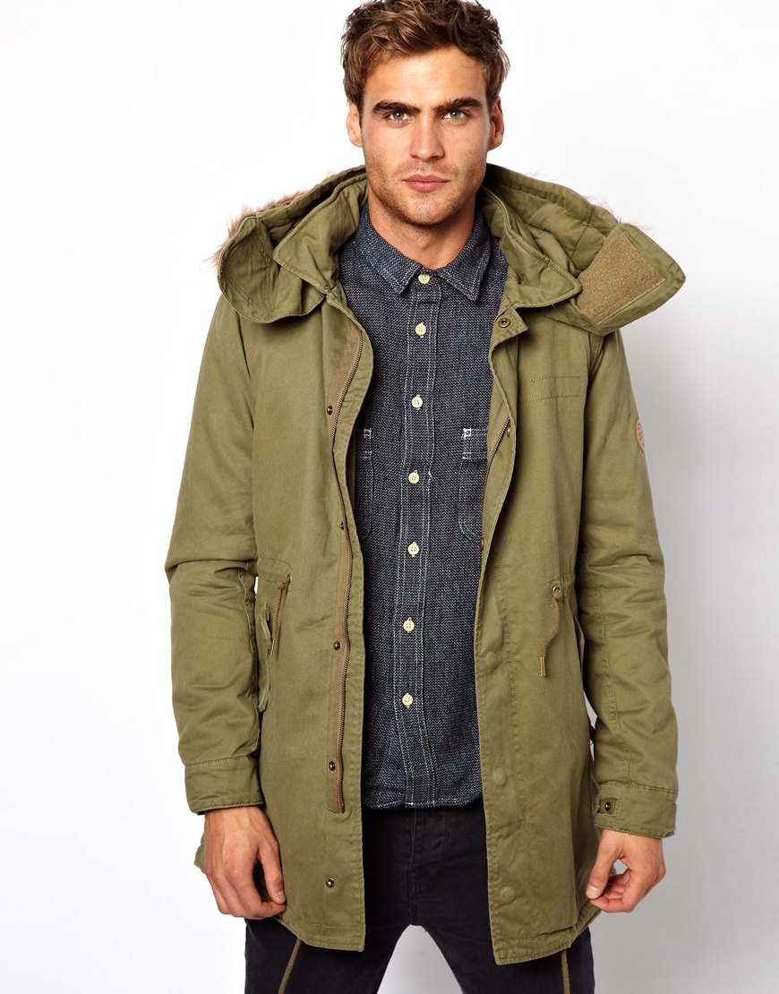 Lyst Asos Native Youth Sherpa Fur Lined Hood iParkai in 