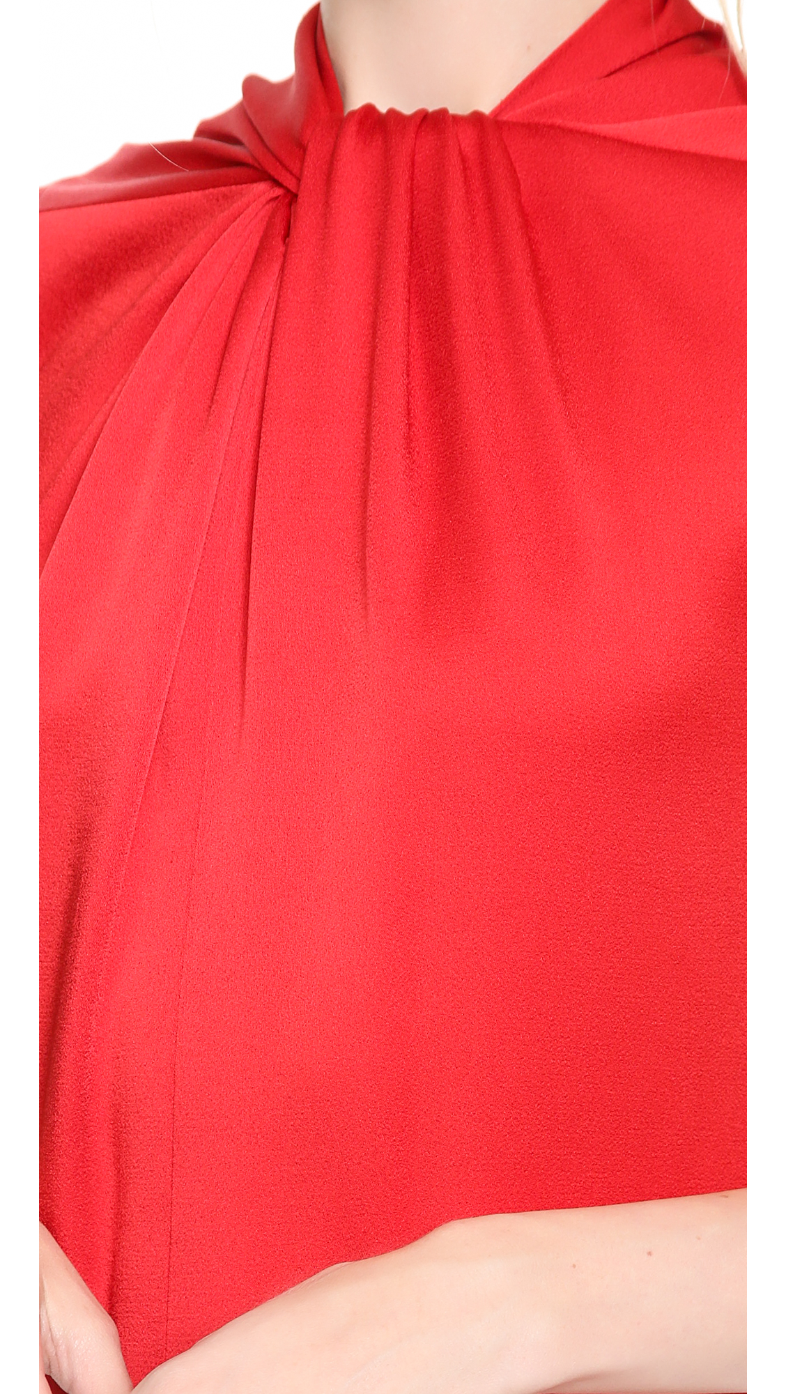reem acra red gown