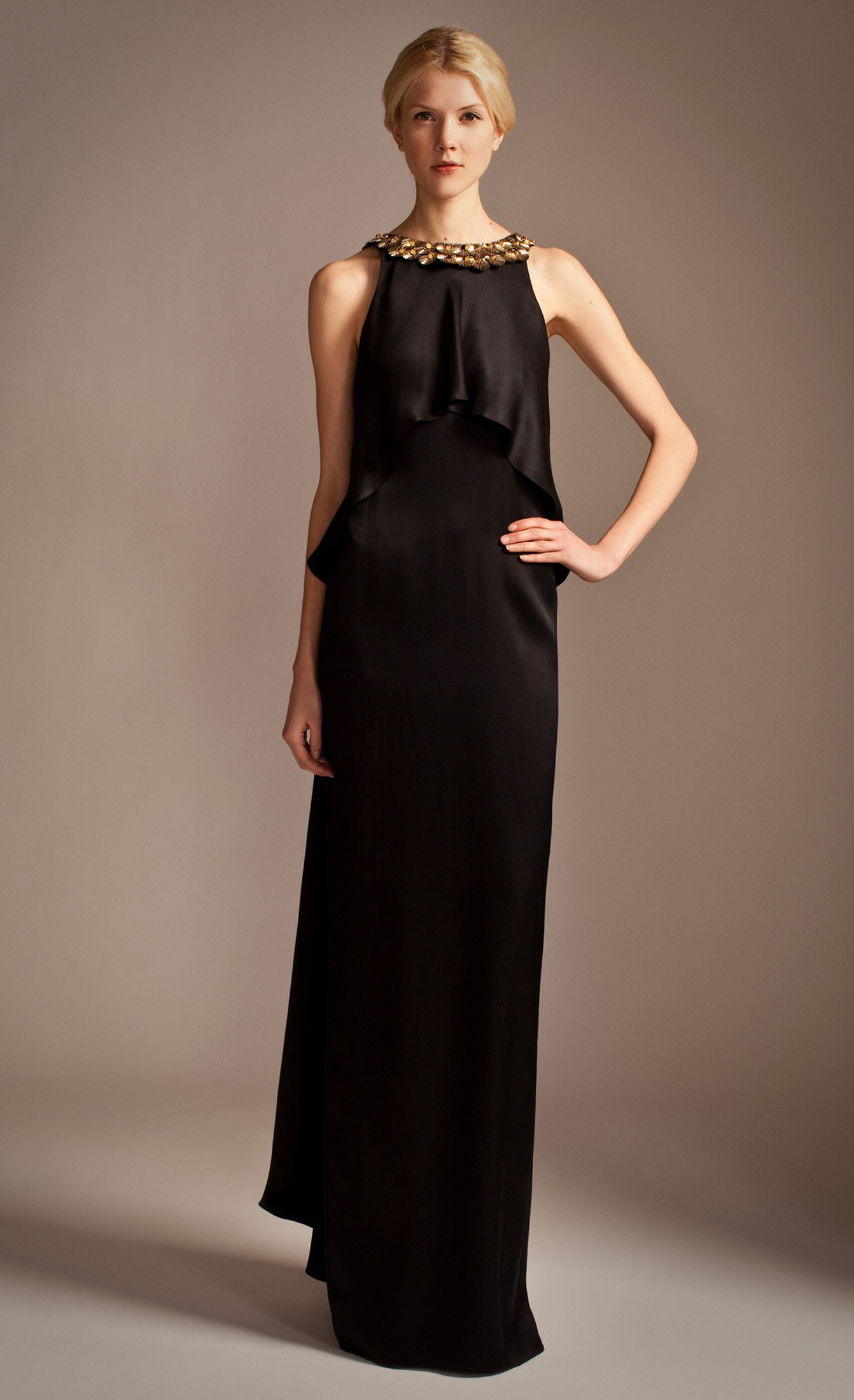 Lyst Temperley london Long Goldina Necklace  Dress  in Black 