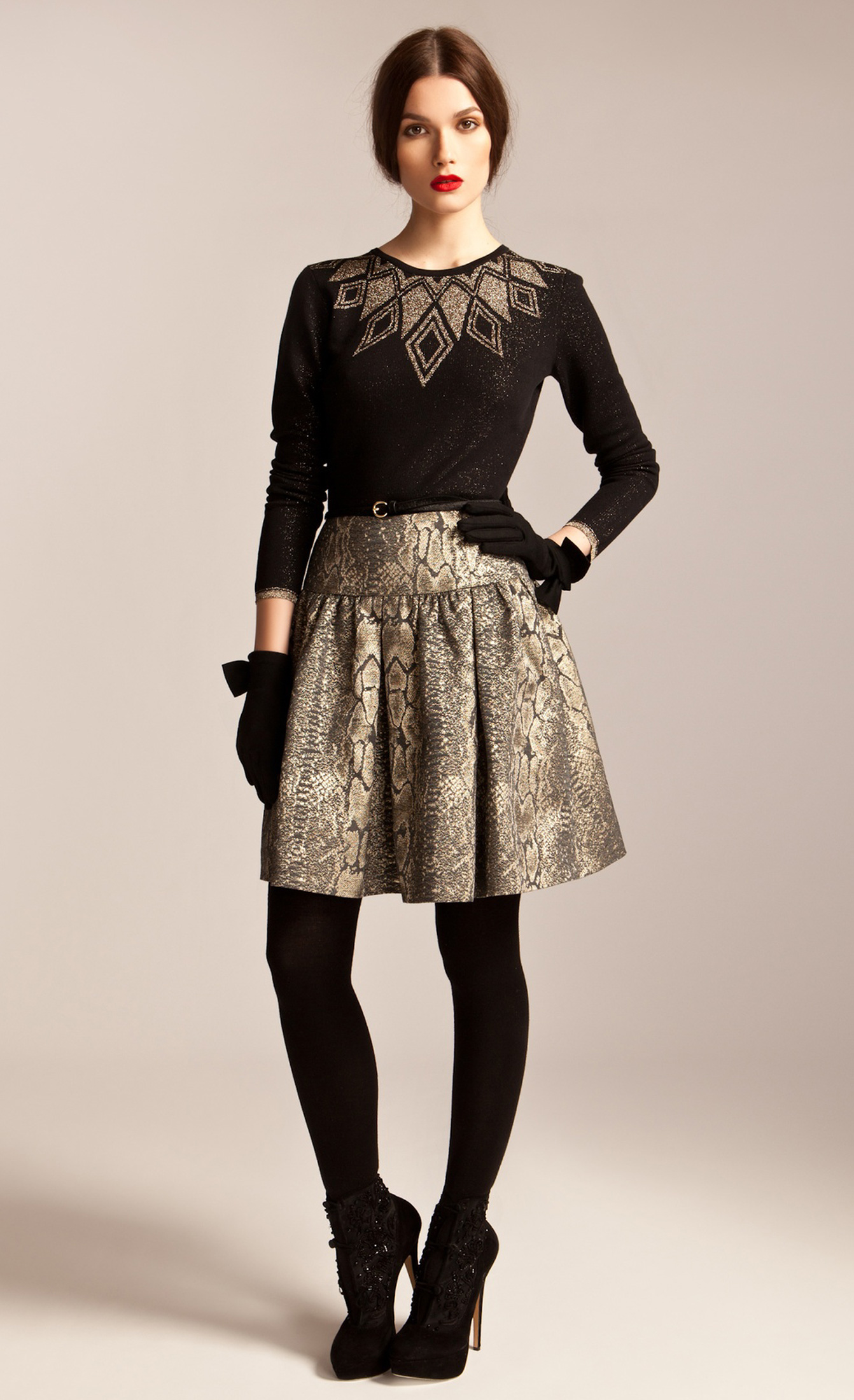 Lyst - Temperley london Venice Skirt in Brown