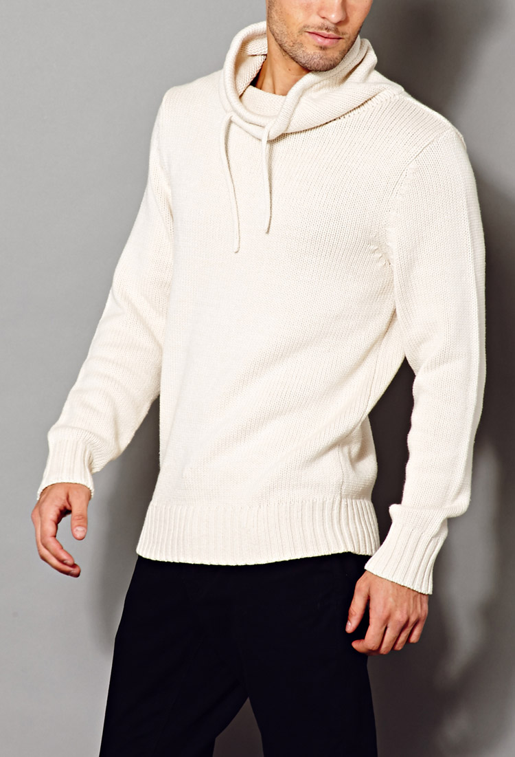 Forever 21 Crisp Cowl Neck Sweater in Natural for Men | Lyst