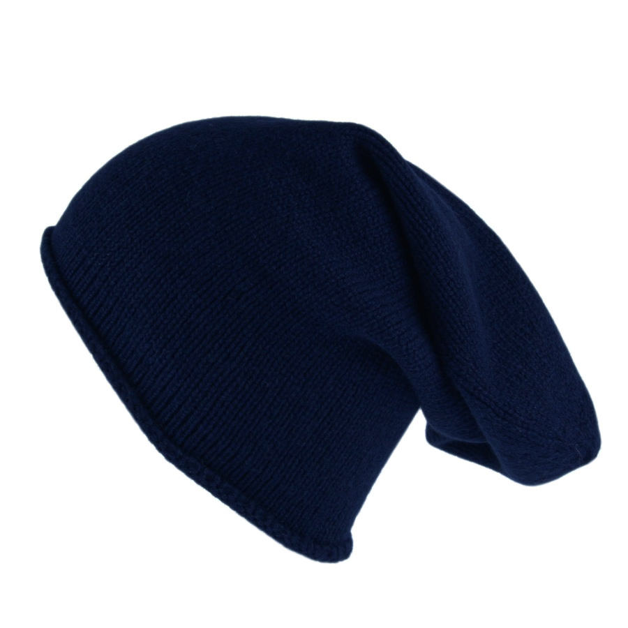 Lyst Black.Co.Uk Navy Blue Cashmere Slouch Beanie Hat in Blue for Men