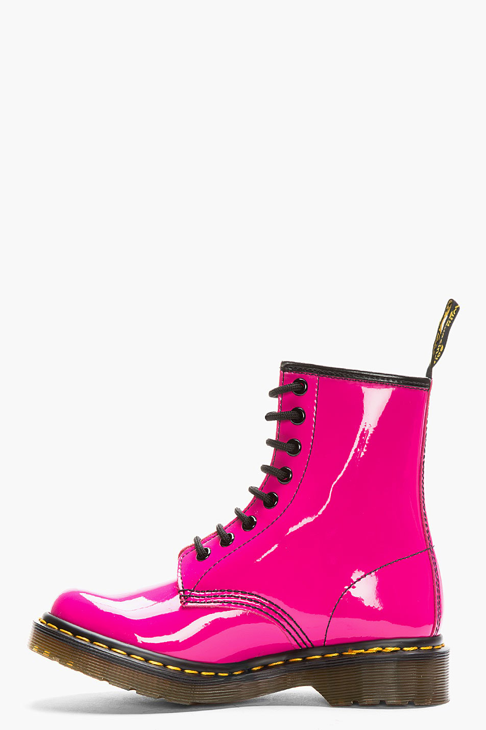 Lyst - Dr. Martens Hot Pink Patent Leather Cambridge Brush W 8 eye ...