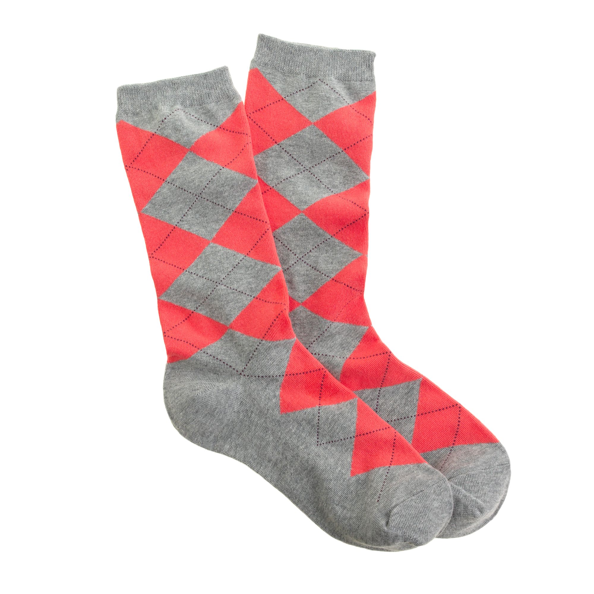 J.crew Argyle Trouser Socks in Gray Lyst