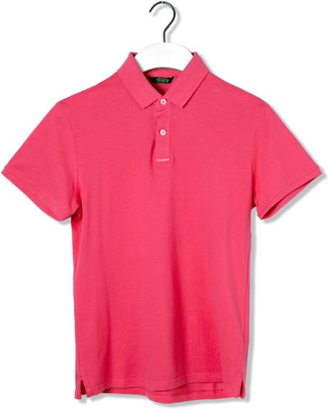 Pull&bear Basic Coloured Piqué Polo Shirt in Pink for Men (NEON PINK ...