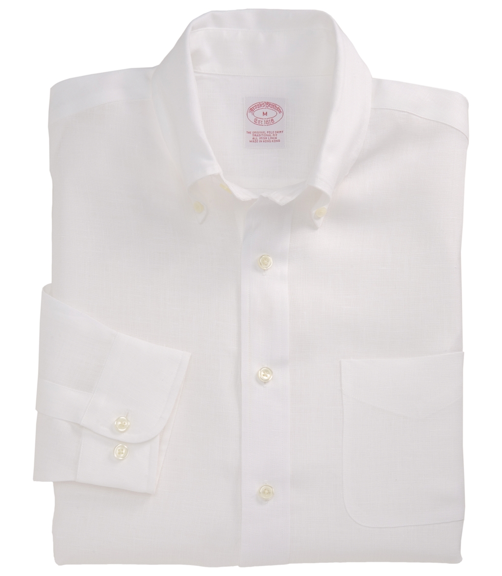 Brooks Brothers Irish Linen Sport Shirt in White for Men | Lyst