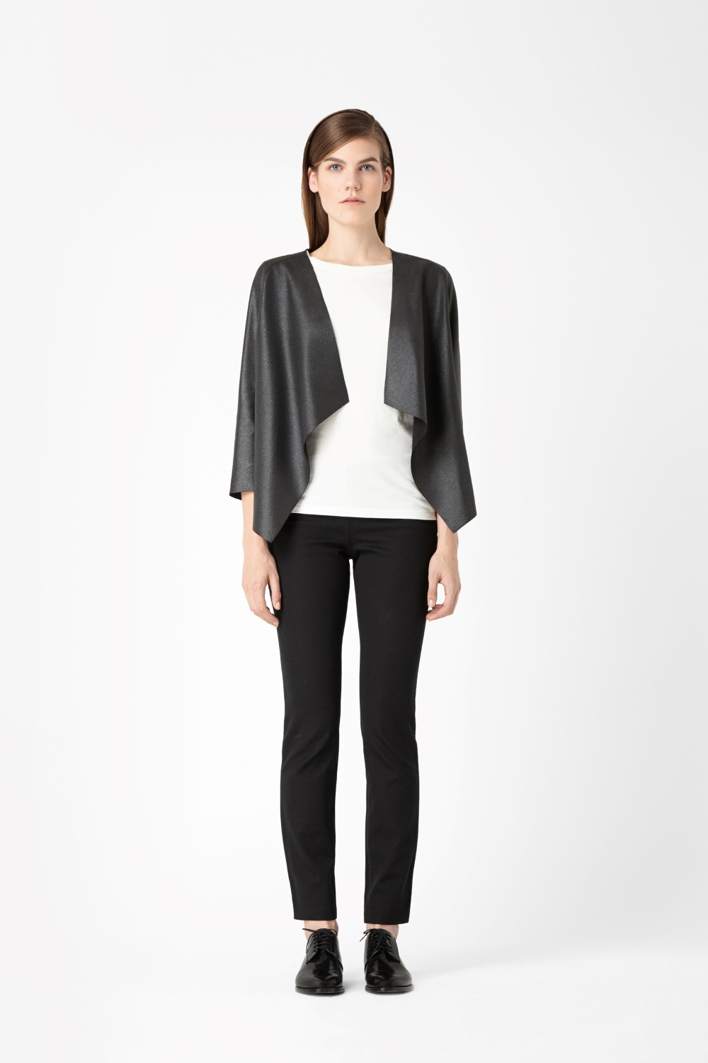 Cos Metallic Jersey Blazer in Black | Lyst