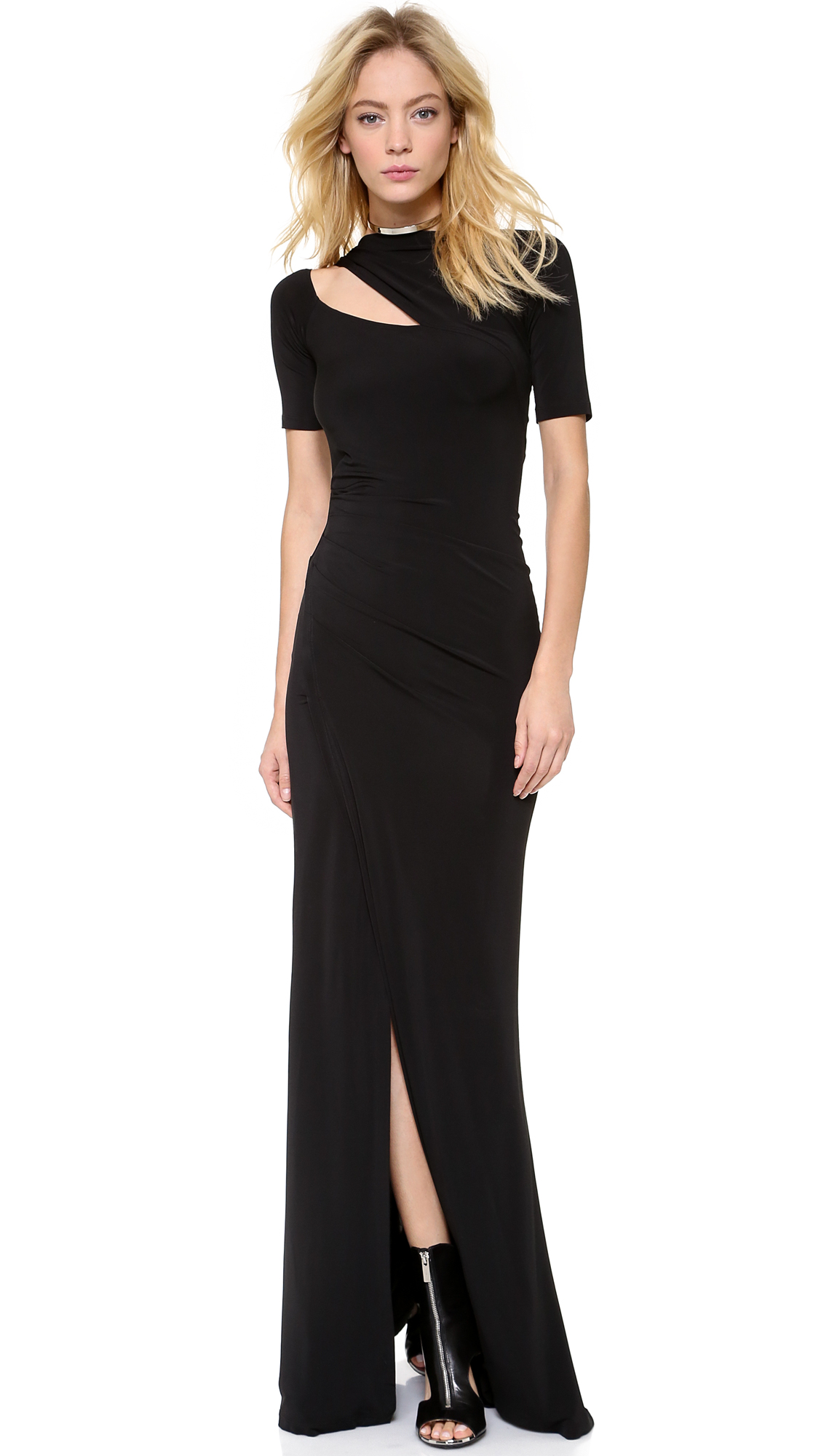 Donna Karan New York One Shoulder Evening Gown in Black | Lyst