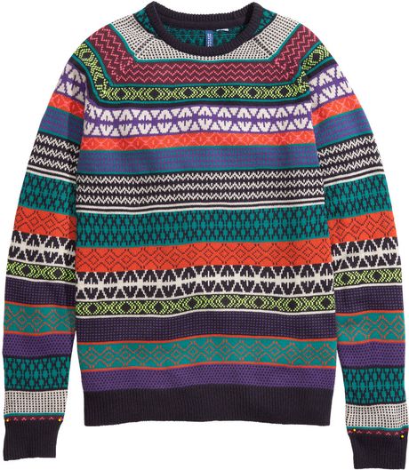 H&m Knitted Jumper in Multicolor for Men (Patterned) | Lyst