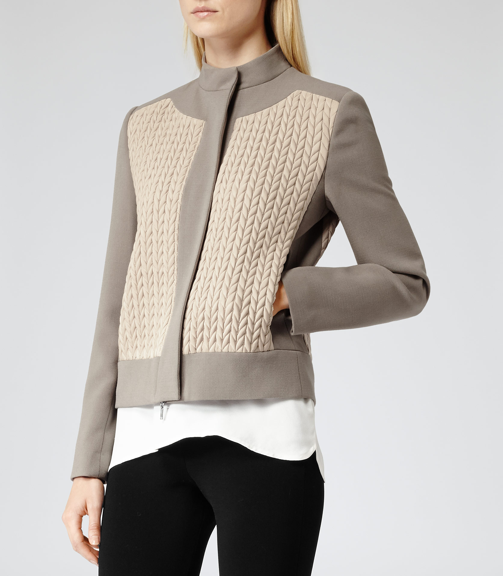 Lyst Reiss Mazzy Quilted Jacket in Gray