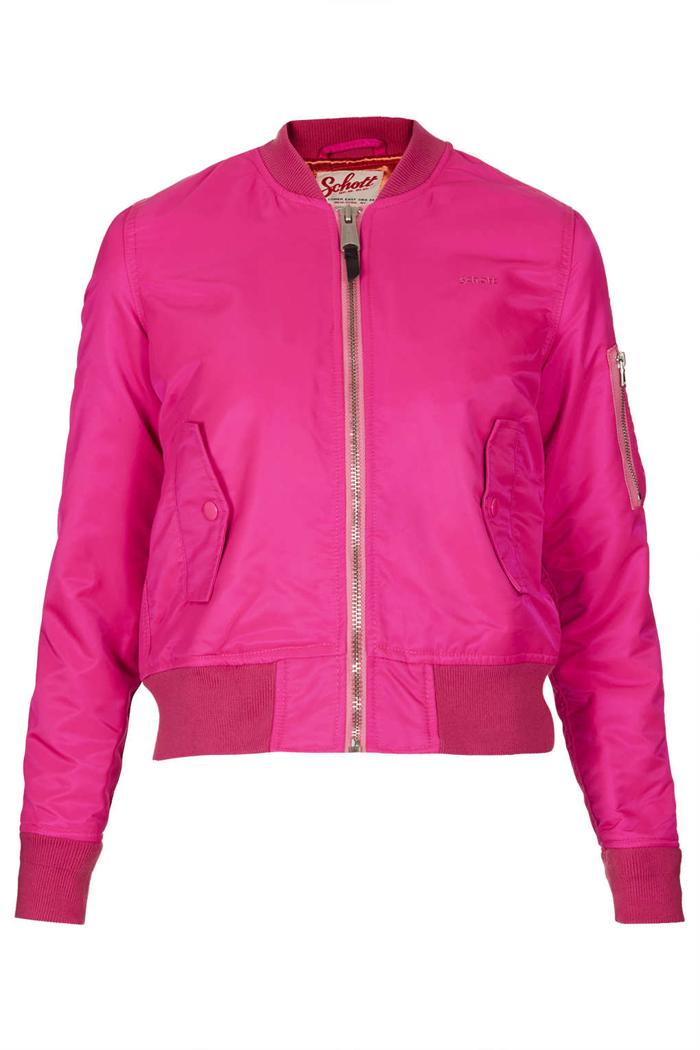 Lyst - Topshop Bomber Jacket By Schott Nyc in Pink