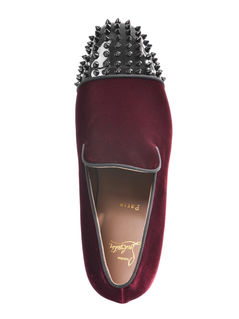 Christian louboutin Spooky Studded Velvet Loafers in Purple for ...  